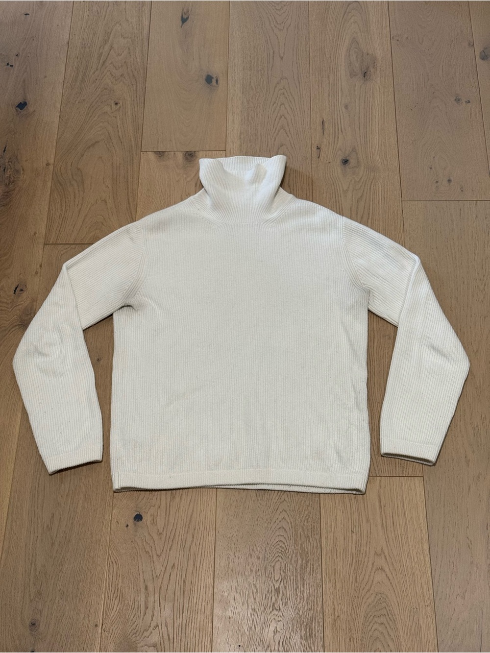 Buck Mason Cream Ribbed Turtleneck